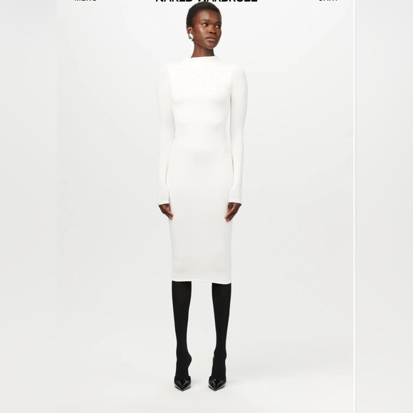 naked wardrobe Dresses & Skirts - Naked Wardrobe White Long Sleeve Dress